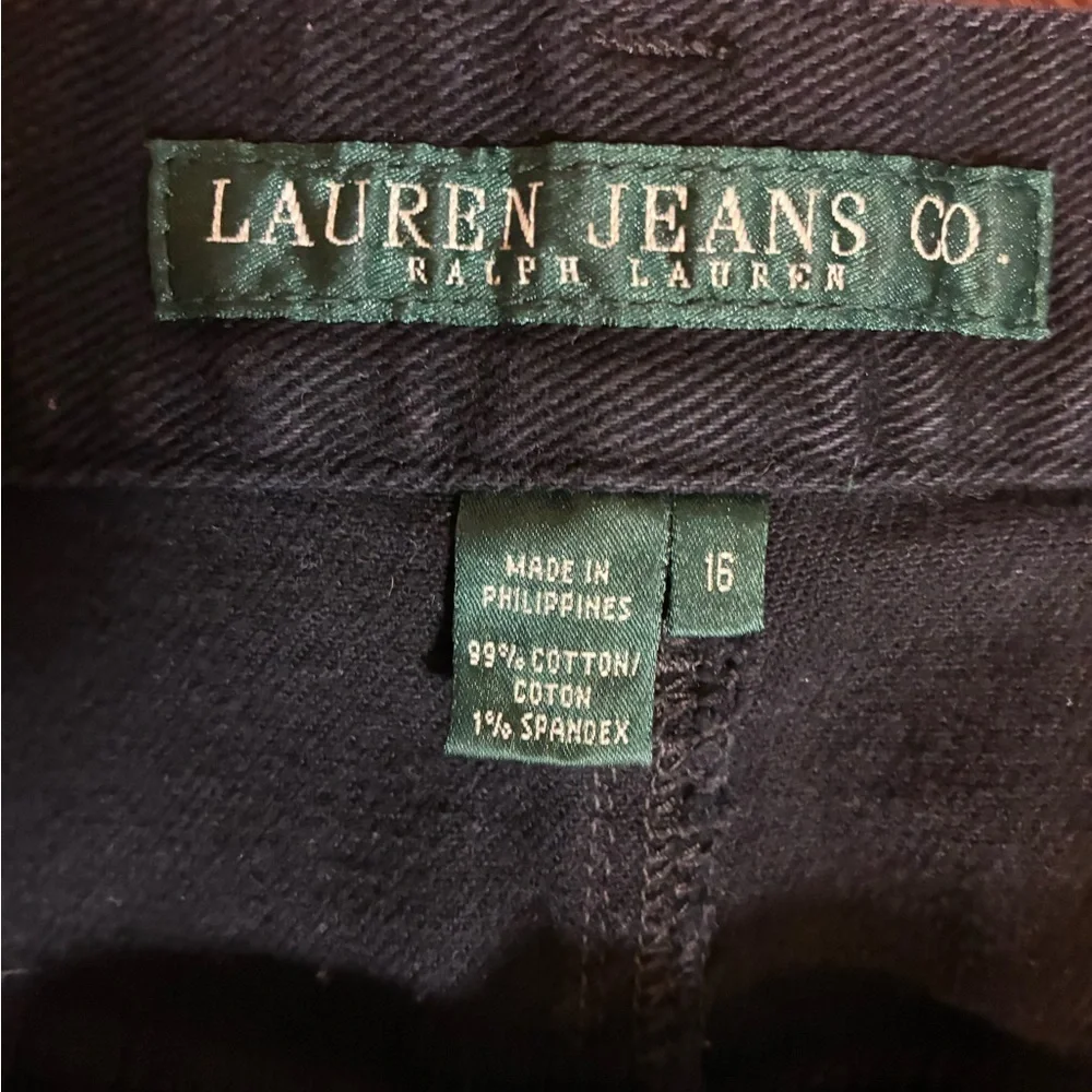 Ralph Lauren Black Straight Leg Jeans Size 16 Classic Fit Cotton